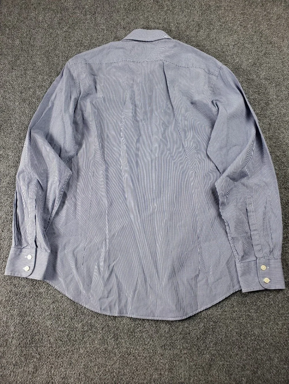 Charles Tyrwhitt Gingham Dress Shirt 16.5 35 Tailored Navy White Business Casual